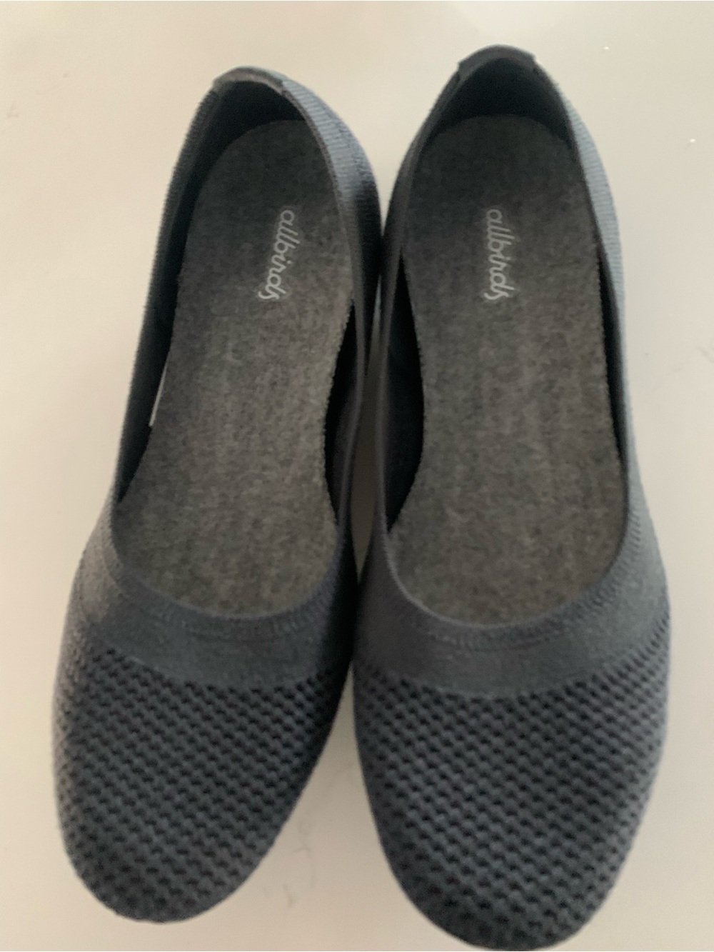 allbirds Women's Navy Blue Knit Ballet Flats